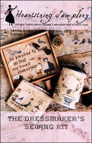 The Dressmaker's Sewing Kit Cross Stitch Pattern by Heartstring Samplery - Premium Pattern, Cross Stitch from Heartstring Samplery - Just $12! Shop now at Crossed Hearts Needlework & Design