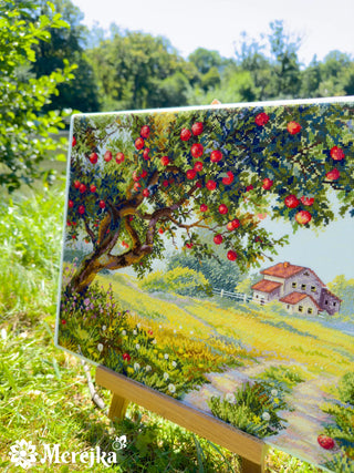 The Old Apple Tree Needlecraft Kit by Merejka *NEW* - Premium Needlecraft Kit from Merejka - Just $93! Shop now at Crossed Hearts Needlework & Design