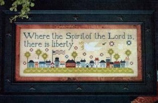 There Is Liberty Cross Stitch Pattern by Plum Street Samplers *NEW* - Premium Pattern, Cross Stitch from Plum Street Samplers - Just $14! Shop now at Crossed Hearts Needlework & Design