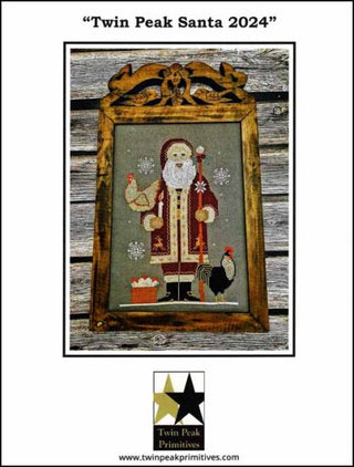 Twin Peak Santa 2024 Cross Stitch Pattern by Twin Peak Primitives *NEW* - Premium Pattern, Cross Stitch from Twin Peak Primitives - Just $14! Shop now at Crossed Hearts Needlework & Design