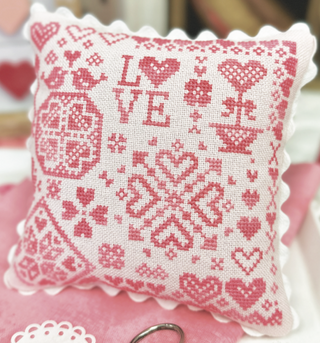 Valentine's Day Quaker Cross Stitch Pattern by Primrose Cottage Stitches - Premium Pattern, Cross Stitch from Primrose Cottage Stitches - Just $9! Shop now at Crossed Hearts Needlework & Design