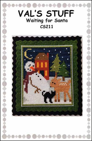 Waiting for Santa Cross Stitch Pattern by Val's Stuff - Premium Pattern, Cross Stitch from Val's Stuff - Just $14! Shop now at Crossed Hearts Needlework & Design