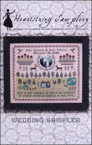 Wedding Sampler Cross Stitch Pattern Heartstring Samplery - Premium Pattern, Cross Stitch from Heartstring Samplery - Just $15! Shop now at Crossed Hearts Needlework & Design