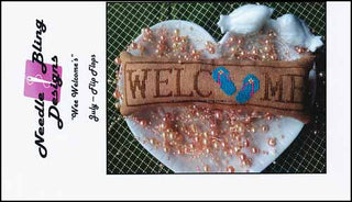 Wee Welcome's: July-Flip Flops Stitch Pattern - Premium Pattern, Cross Stitch from Needle Bling Designs - Just $6! Shop now at Crossed Hearts Needlework & Design