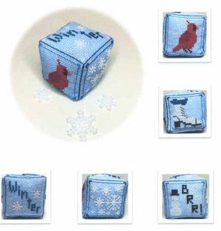 Winter: Small Cube Series Cross Stitch Pattern by Ladybug Stitches *NEW* - Premium Pattern, Cross Stitch from Ladybug Stitches - Just $5! Shop now at Crossed Hearts Needlework & Design