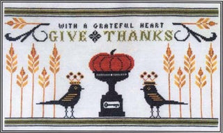 With A Grateful Heart Cross Stitch Pattern by Artful Offerings - Premium Pattern, Cross Stitch from Artful Offerings™ - Just $12! Shop now at Crossed Hearts Needlework & Design