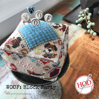 Woof: Block Party Series Cross Stitch Pattern - Premium Pattern, Cross Stitch from Hands On Design - Just $10! Shop now at Crossed Hearts Needlework & Design