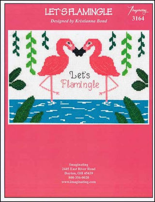 Let's Flamingle Cross Stitch Pattern - Premium Pattern, Cross Stitch from Imaginating - Just $6! Shop now at Crossed Hearts Needlework & Design