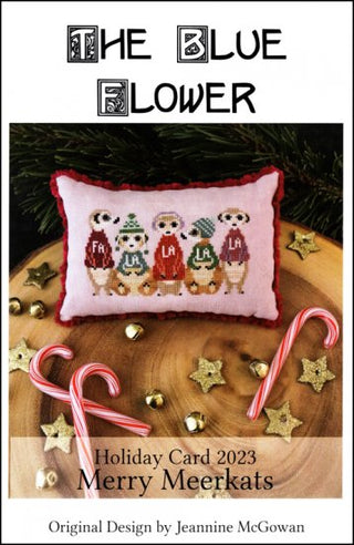 Holiday Card 2023 Merry Meerkats Cross Stitch Pattern by The Blue Flower - Premium Pattern, Cross Stitch from The Blue Flower - Just $10! Shop now at Crossed Hearts Needlework & Design