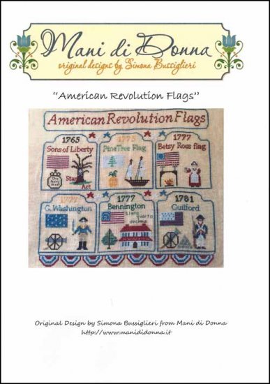 American Revolution Flags Cross Stitch Pattern by Mani di Donna