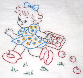 Saucy Suzy #3863 Vintage Embroidery Iron-on Transfer Pattern by Aunt Martha's® - Premium Transfer Patterns from Aunt Martha's® - Just $2.25! Shop now at Crossed Hearts Needlework & Design