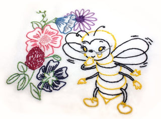 The Busy Bee Vintage Embroidery Iron-On Transfer #3681 by Aunt Martha's® - Premium Transfer Patterns from Aunt Martha's® - Just $2.25! Shop now at Crossed Hearts Needlework & Design