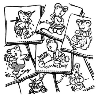 Bruno the Bear #3243 Vintage Embroidery Iron-On Transfer Pattern by Aunt Martha's® - Premium Transfer Patterns from Aunt Martha's® - Just $2.25! Shop now at Crossed Hearts Needlework & Design