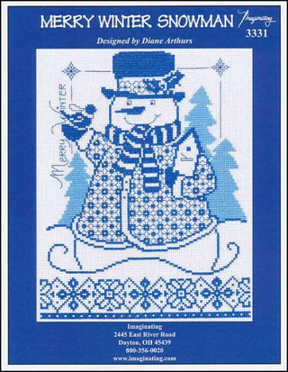 Merry Winter Snowman Cross Stitch Pattern - Premium Pattern, Cross Stitch from Imaginating - Just $7! Shop now at Crossed Hearts Needlework & Design