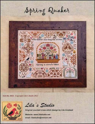 Spring Quaker Cross Stitch Pattern by Lila's Studio - Premium Pattern, Cross Stitch from Lila's Studio - Just $20! Shop now at Crossed Hearts Needlework & Design