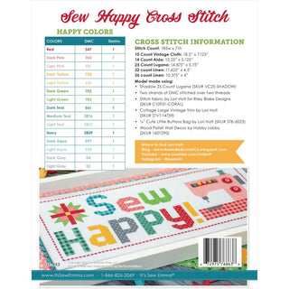 Sew Happy Cross Stitch Pattern by It's Sew Emma - Premium Pattern, Cross Stitch from It's Sew Emma - Just $10.98! Shop now at Crossed Hearts Needlework & Design