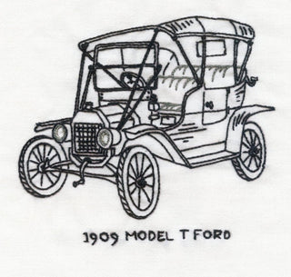 Antique Cars #3772 Vintage Embroidery Iron-on Transfer Pattern by Aunt Martha's® - Premium Transfer Patterns from Aunt Martha's® - Just $2.25! Shop now at Crossed Hearts Needlework & Design