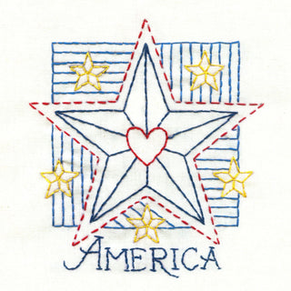 Proud to Be an American #4022 Vintage Embroidery Iron-On Transfer Pattern by Aunt Martha's® - Premium Transfer Patterns from Aunt Martha's® - Just $2.25! Shop now at Crossed Hearts Needlework & Design