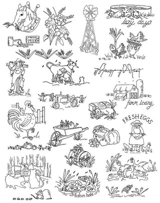 Farm Living Embroidery #404 Embroidery Iron-On Transfer Pattern Book by Aunt Martha's® - Premium Transfer Patterns from Aunt Martha's® - Just $5.50! Shop now at Crossed Hearts Needlework & Design