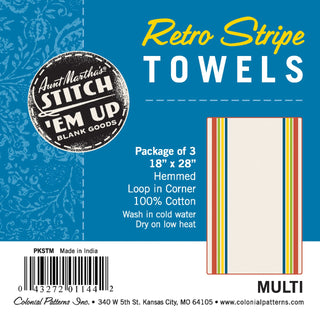 Aunt Martha's® 18" x 28" - 3 Pack Retro Stripe Towels