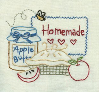 Kitchen Designs Embroidery Iron-On Transfer #412 by Aunt Martha's® - Crossed Hearts Needlework & Design