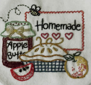 Kitchen Designs Embroidery Iron-On Transfer #412 by Aunt Martha's® - Crossed Hearts Needlework & Design