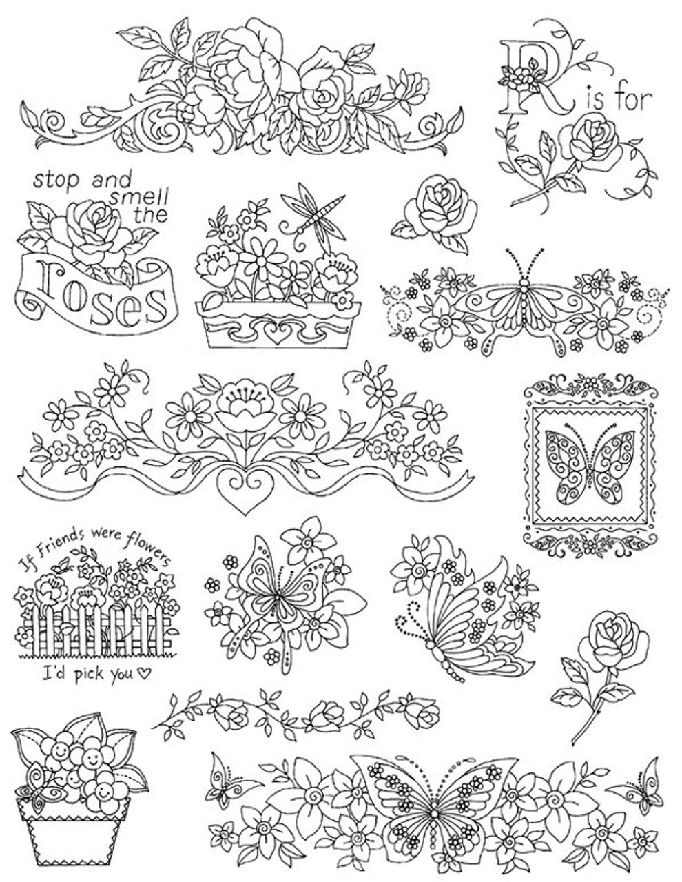  Aunt Martha's State Flowers Iron On Transfer Pattern