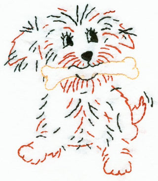 Aunt Martha's® Playful Puppies Iron-on Embroidery Pattern - Crossed Hearts Needlework & Design