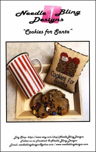 Cookies For Santa Cross Stitch Pattern - Premium Pattern, Cross Stitch from Needle Bling Designs - Just $10! Shop now at Crossed Hearts Needlework & Design