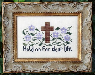 Hold On Cross Stitch Pattern by My Big Toe Designs - Premium Pattern, Cross Stitch from My Big Toe Designs™ - Just $8! Shop now at Crossed Hearts Needlework & Design