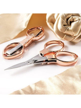 Rose Gold Folding Scissors - Premium Craft & Office Scissors from Annie's® - Just $3.99! Shop now at Crossed Hearts Needlework & Design