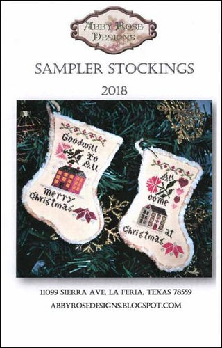 Sampler Stockings 2018 Cross Stitch Pattern by Abby Rose Designs - Premium Pattern, Cross Stitch from Abby Rose Designs - Just $9! Shop now at Crossed Hearts Needlework & Design