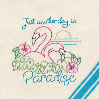 Flamingo Lingo Iron-on Embroidery Transfer Pattern SR36 by Stitcher's Revolution® - Premium Transfer Patterns from Stitcher's Revolution® - Just $4.25! Shop now at Crossed Hearts Needlework & Design