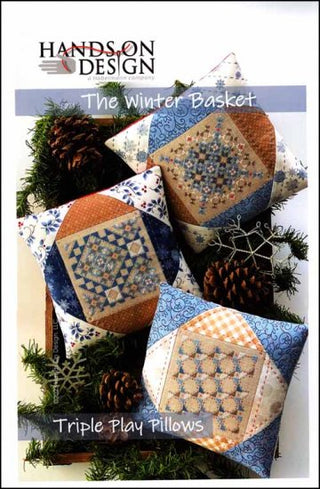 The Winter Basket: Triple Play Pillows Series Cross Stitch Pattern by Hands On Design - Premium Pattern, Cross Stitch from Hands On Design - Just $12! Shop now at Crossed Hearts Needlework & Design