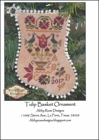 Tulip Basket Ornament Cross Stitch Pattern by Abby Rose Designs - Premium Pattern, Cross Stitch from Abby Rose Designs - Just $9.50! Shop now at Crossed Hearts Needlework & Design