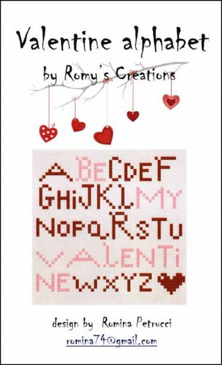 Valentine Alphabet Cross Stitch Pattern by Romy's Creations - Premium Pattern, Cross Stitch from Romy's Creations - Just $10! Shop now at Crossed Hearts Needlework & Design